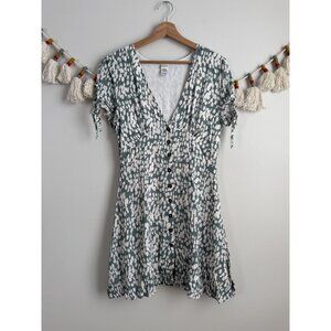 L*Space Anthropologie Valentina Stone Steps Babydoll Dress Green Whimsical Boho